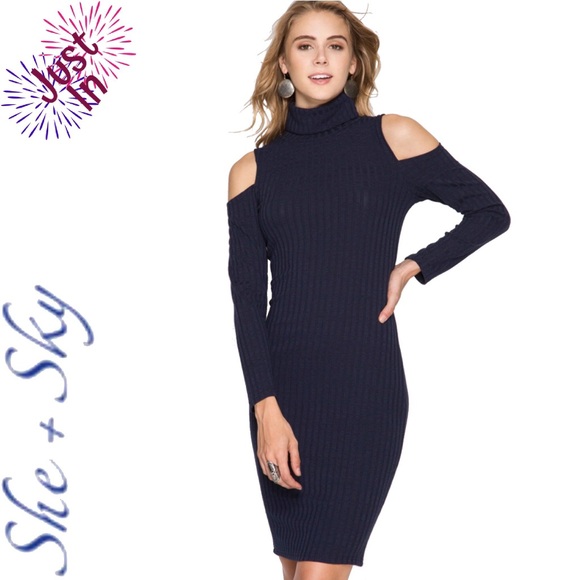 cold shoulder bodycon midi dress